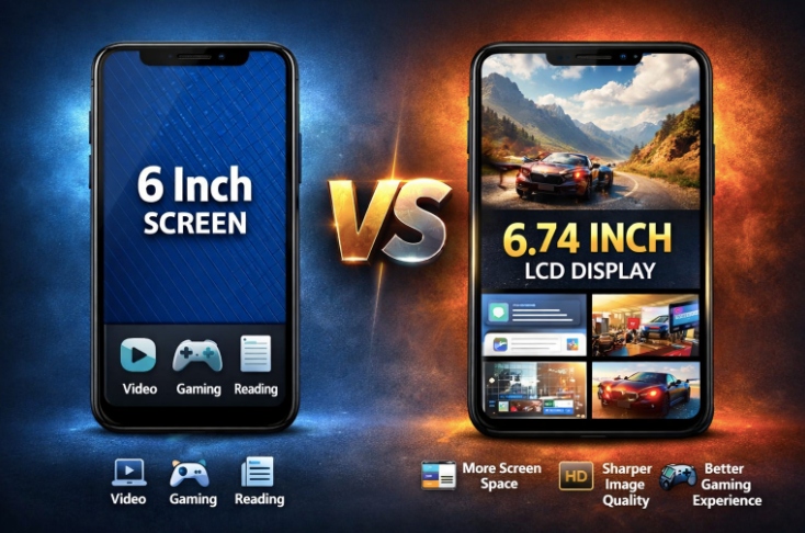 6.74 inch LCD display